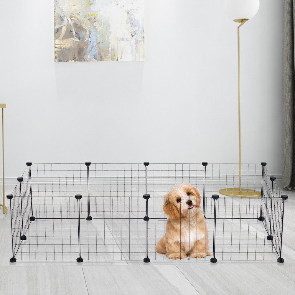 12 Panneaux Pet Dog Playpen Puppy Rabbits Jouer Pen fil métallique Run Cage Crate Fence
