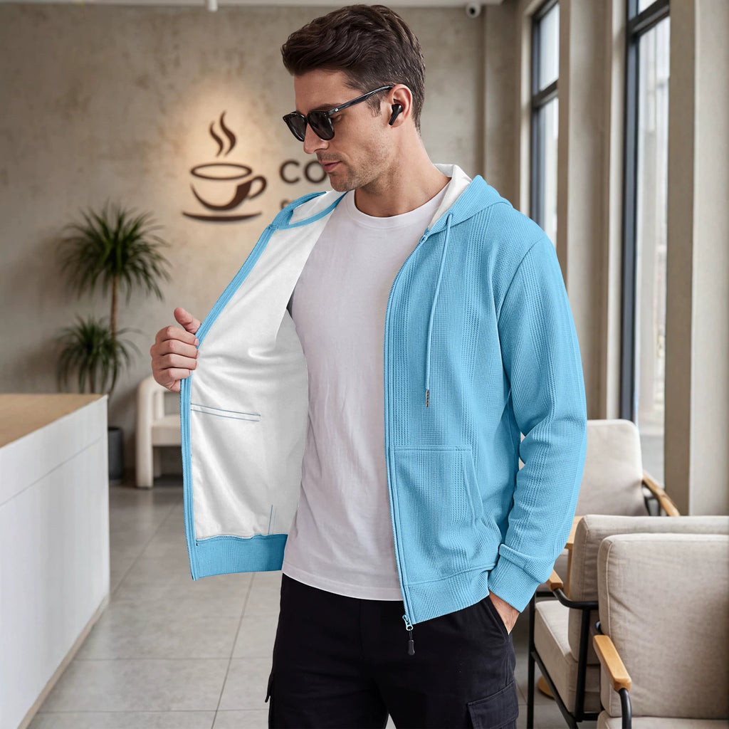 Veste de cardigan à capuche à capuche Jacquard style homme