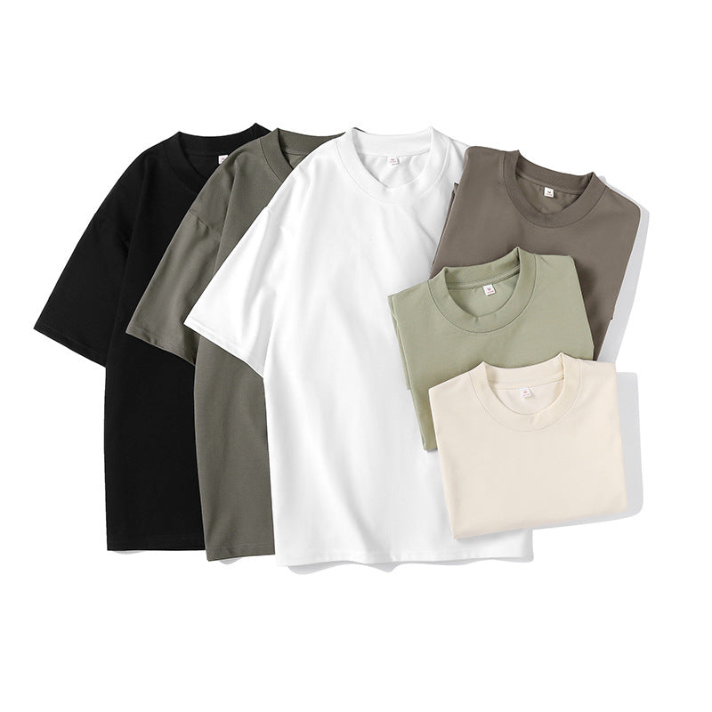 Absorbent double-ply short-sleeved cotton T-shirt