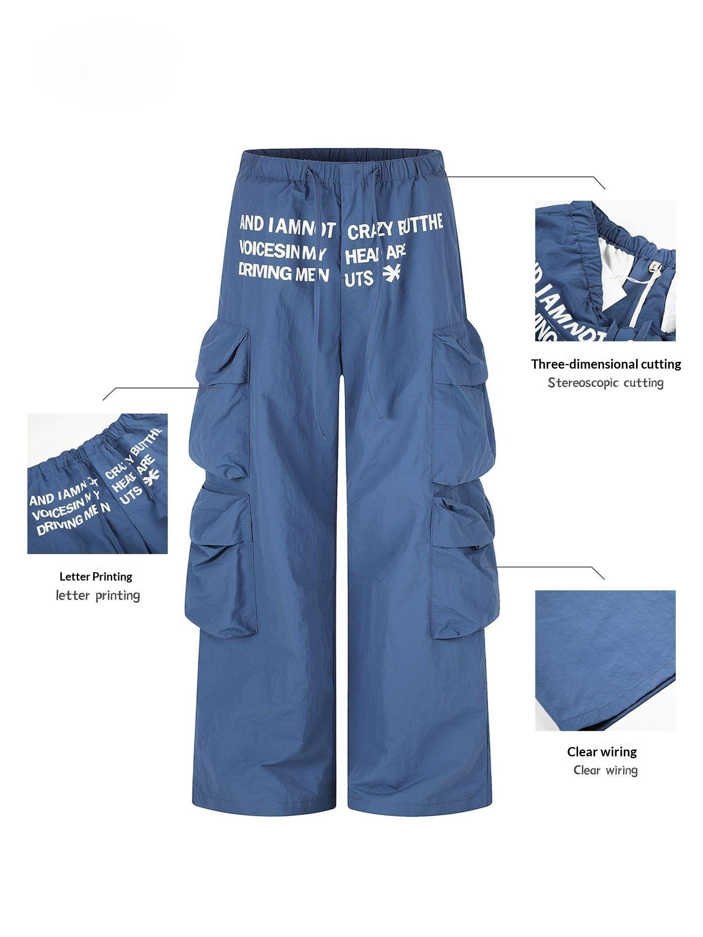 Femme Elastic-waist Street-style Lettre-print Pantalon à sèche-linge rapide en bon état
