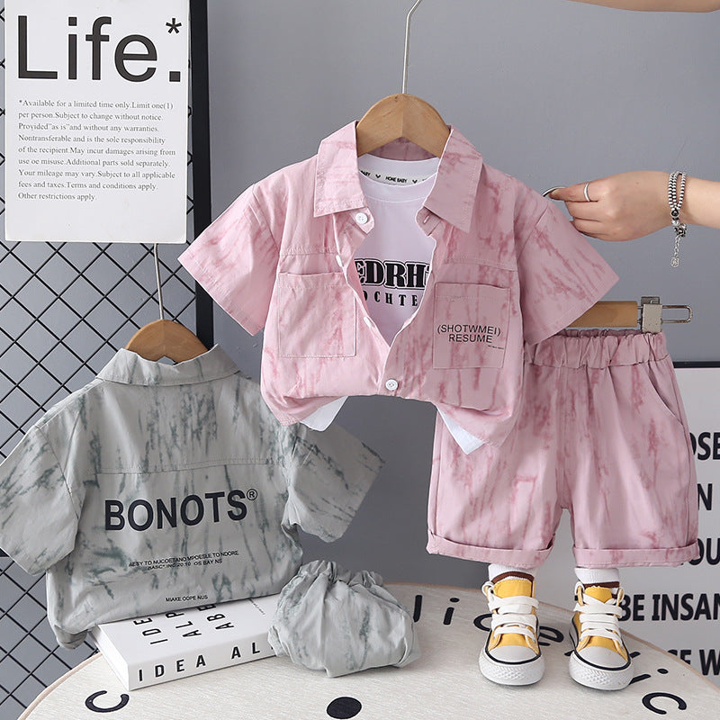 Garçons Été Casual Chemise et Short Set