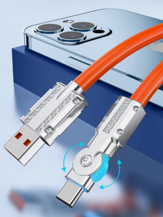 Type-C Super charge rapide 180Rotary Data Cable