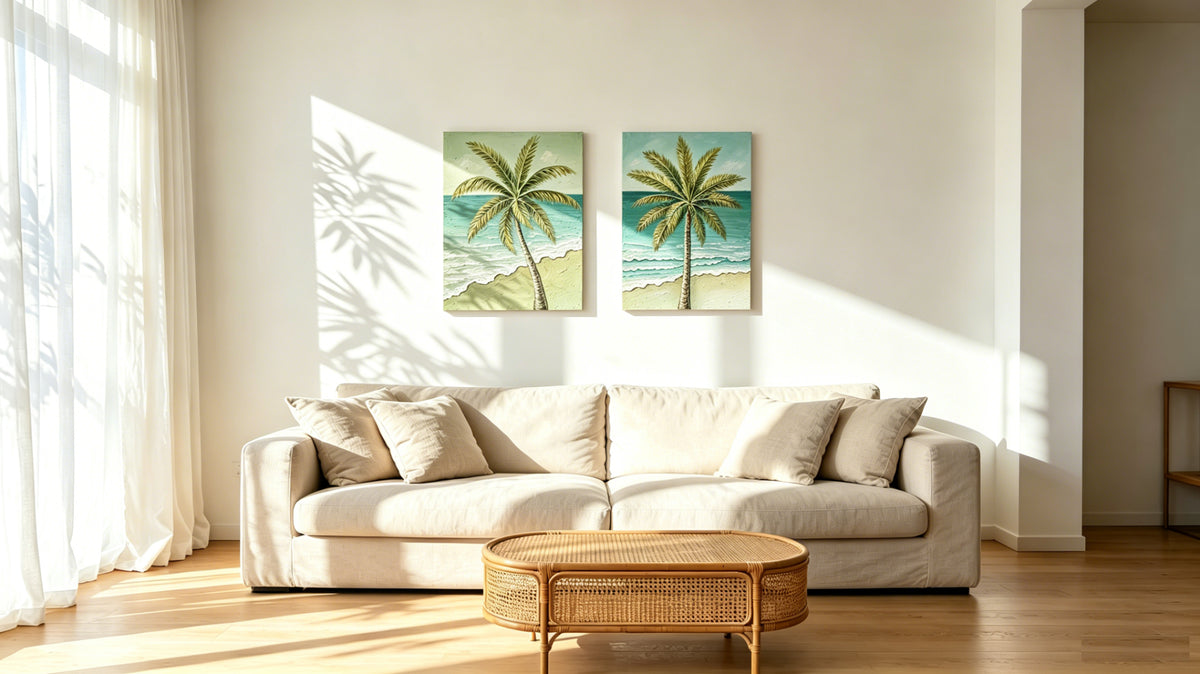 24x30 Ensemble de 2 Palm Tree Wall Art