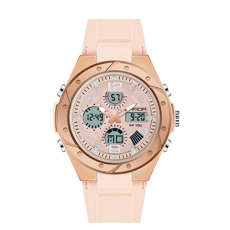 Homme double affichage étanche couple lumineux montre électronique de sport