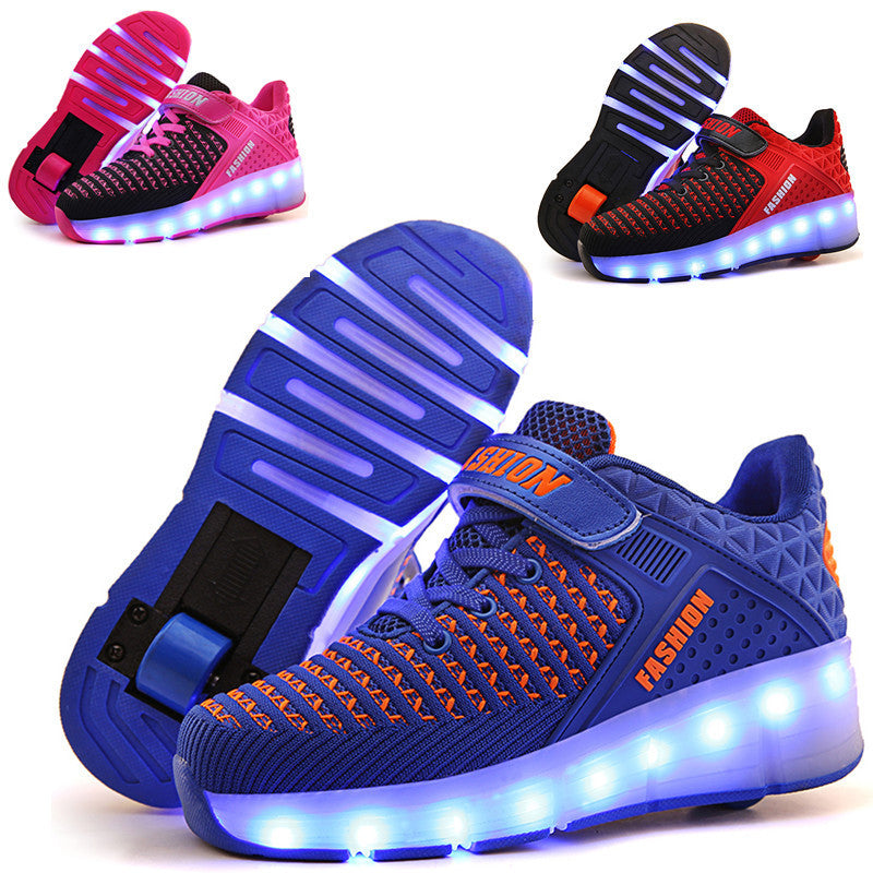 Rechargeable Heelys Patins à roulettes simples pour enfants