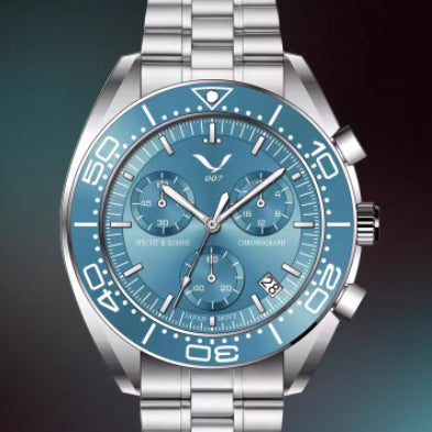 Montre chronographe multifonctions d'affaires résistant à l'eau avec un cristal saphir