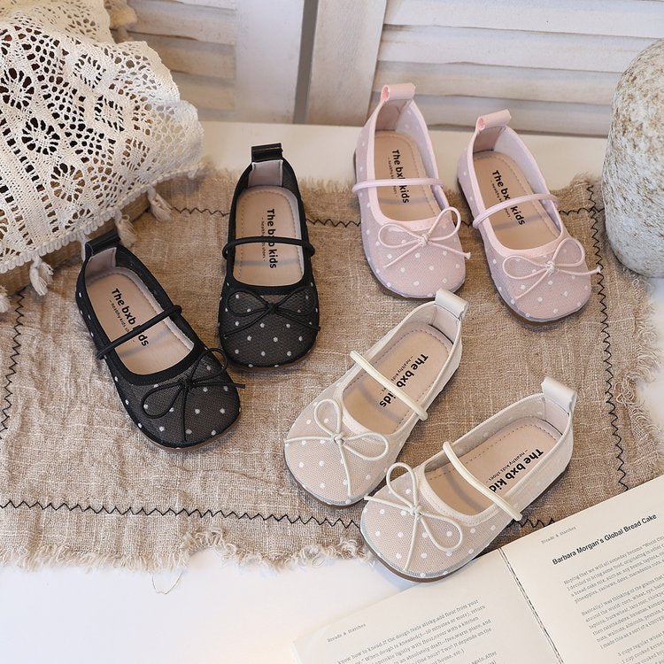 Cute Polka Dot Mesh Shoes for Girls