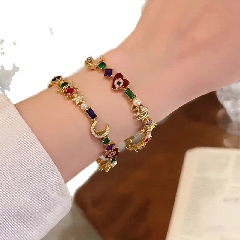Starry Moon Strass Bracelet Niche Design-Statement Pièce