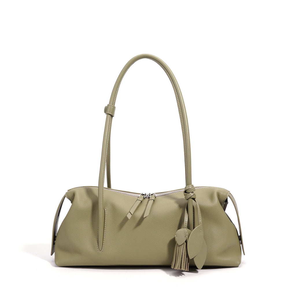 Sac à main en cuir véritable de navette sophistiqué