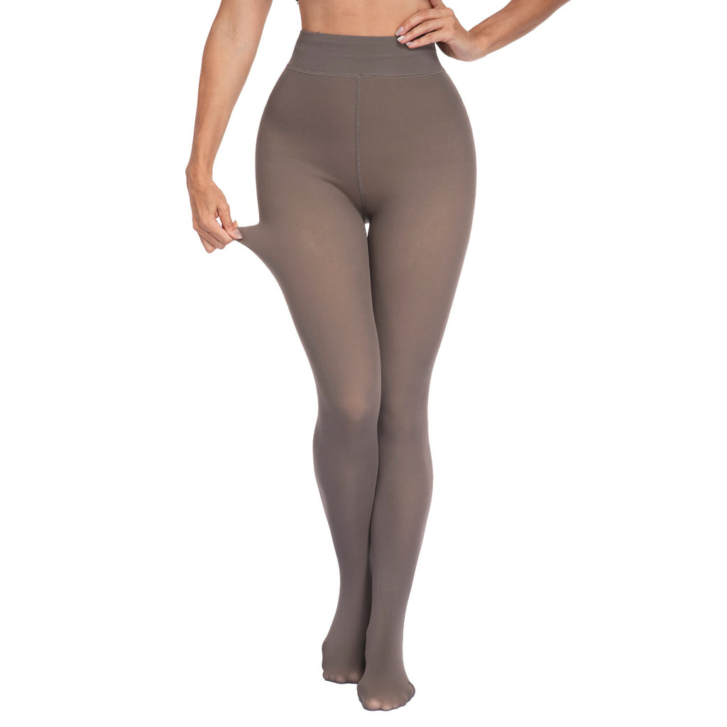 Femmes Plus Taille Faux Transparent Noir Transparent Leggings Stewardess Chaussettes grises Flèche
