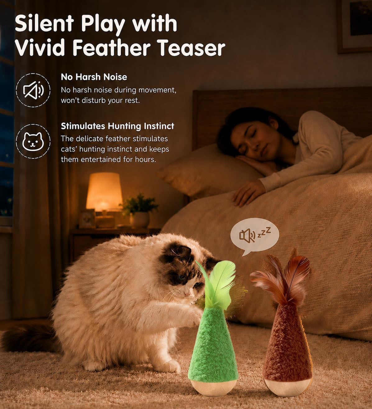 2-Pack Interactive Wobble Cat Toy avec plume
