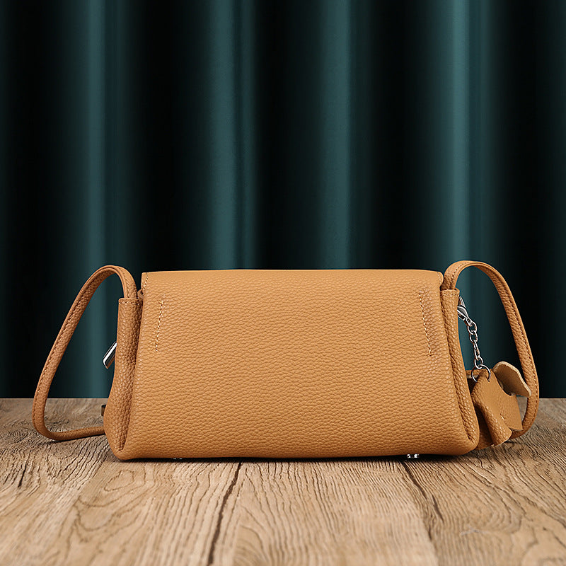 Soft Cowhide plissé sous bras Crossbody Sac pour femmes
