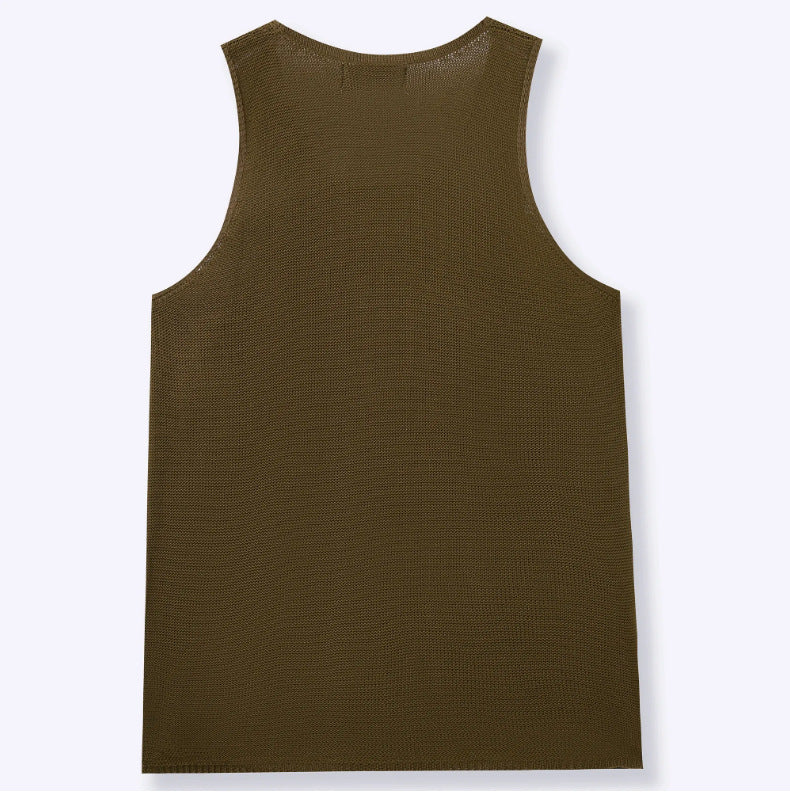 L'été des hommes de couleur solide sans manches sans manches Tank Top