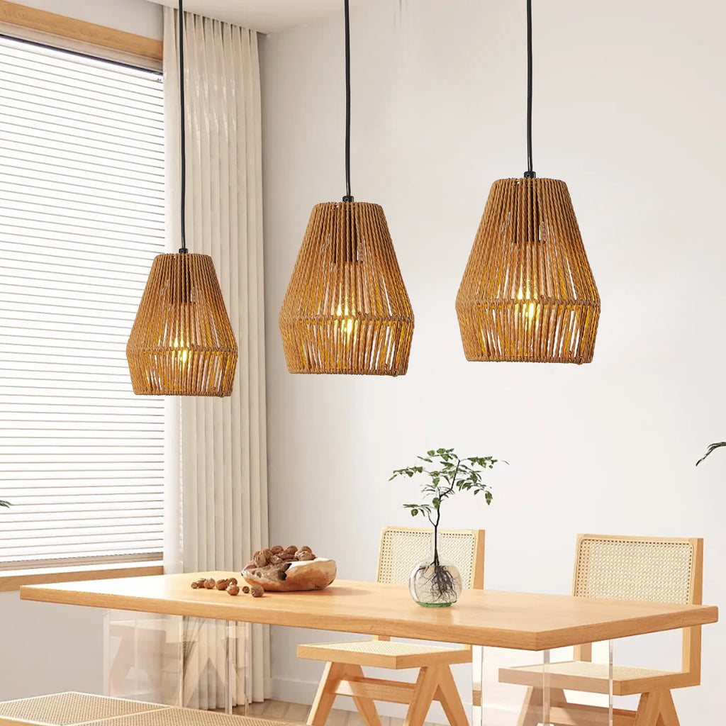 Ensemble de 7pouces de 3 Pendentif de corde de chanvre rustique