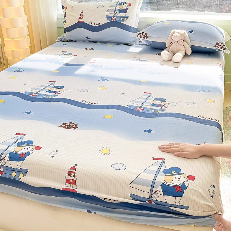 Cartoon Pure Cotton Fitted Sheet Une pièce