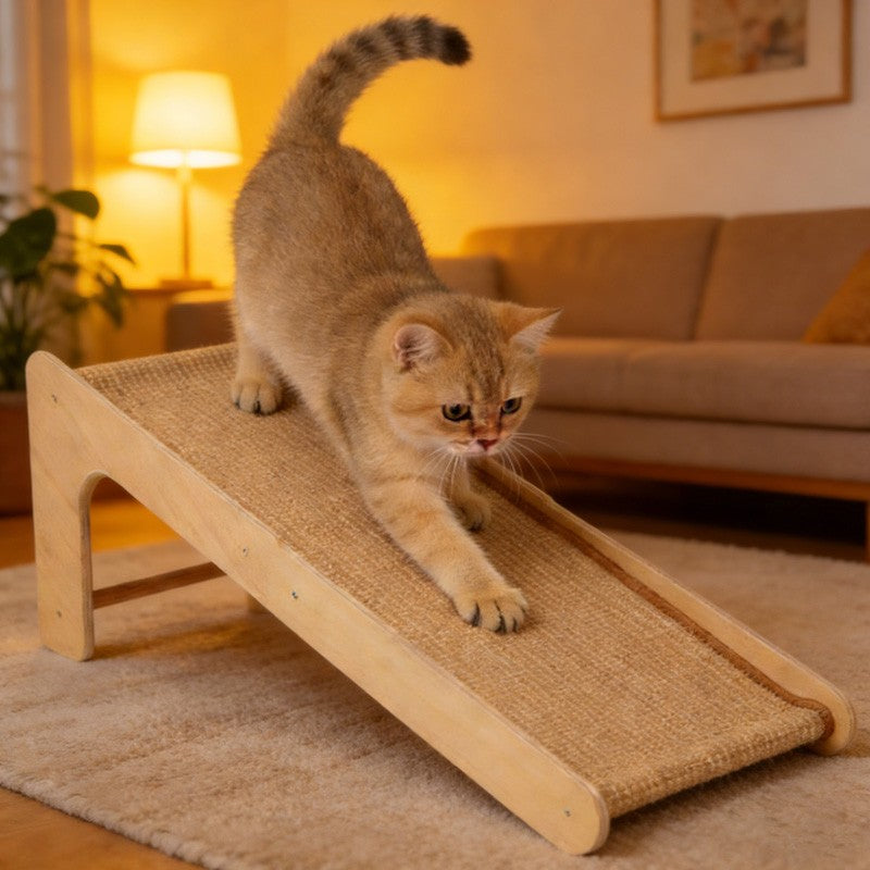 Double-usage Sisal Cat Scratcher Grand Cat Scratcher L Forme Gratte Pad pour chats Q