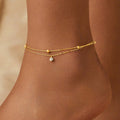 Anklet de Zircon double couche pour les femmes
