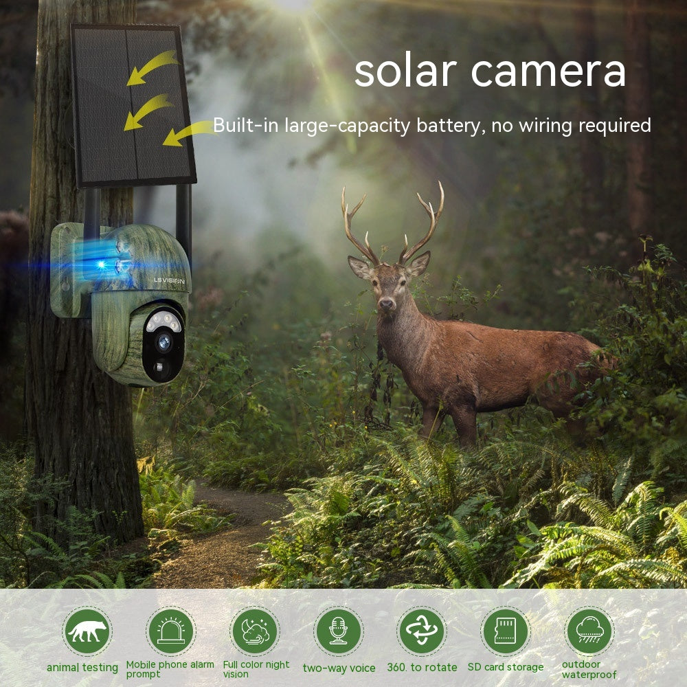 Camouflage 4G Caméra solaire avec faible consommation d'énergie et haute définition couleur complète