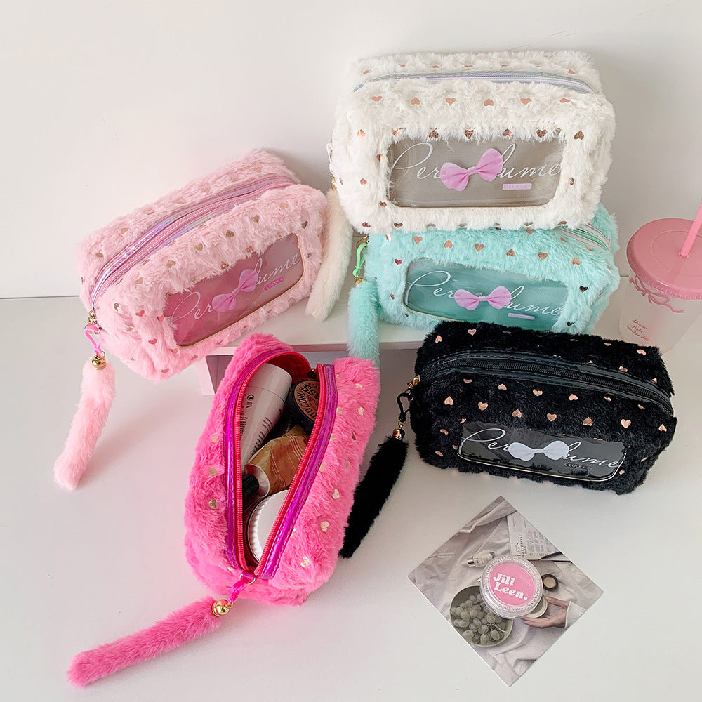 Sac de rangement en peluche à grande capacité