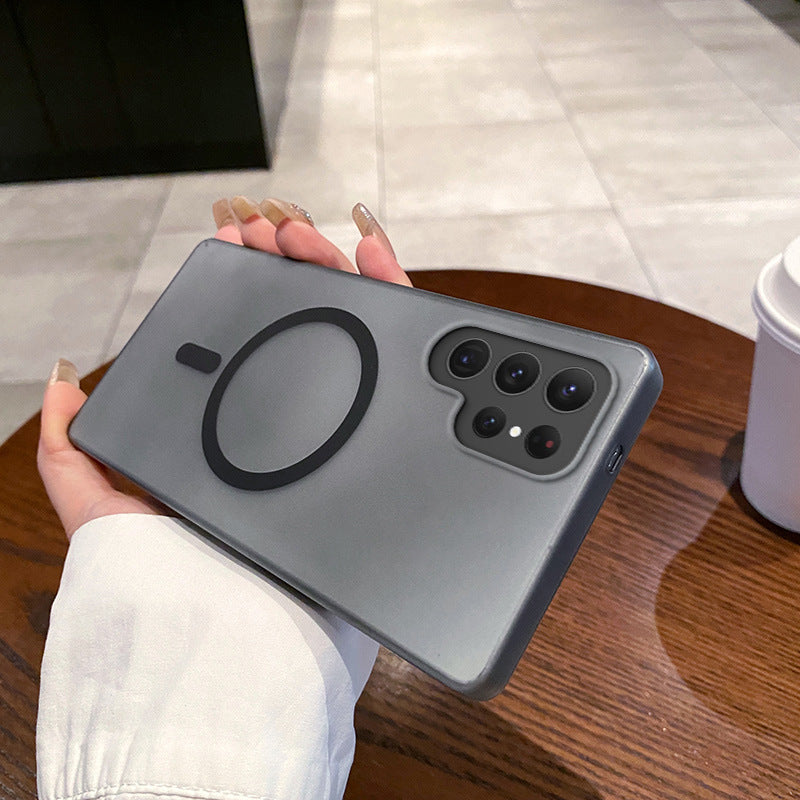 Housse de téléphone magnétique anti-dérapante de glace de coquille dure de Pc