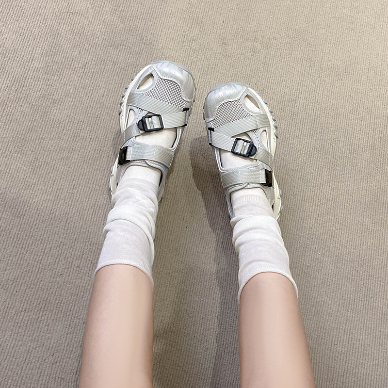 Femmes Respirant Mesh Sport Platform Sandales Matching Casual Daily