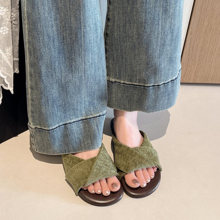 Sandales Élégantes de la plage Versatile style forêt rétro Hong K