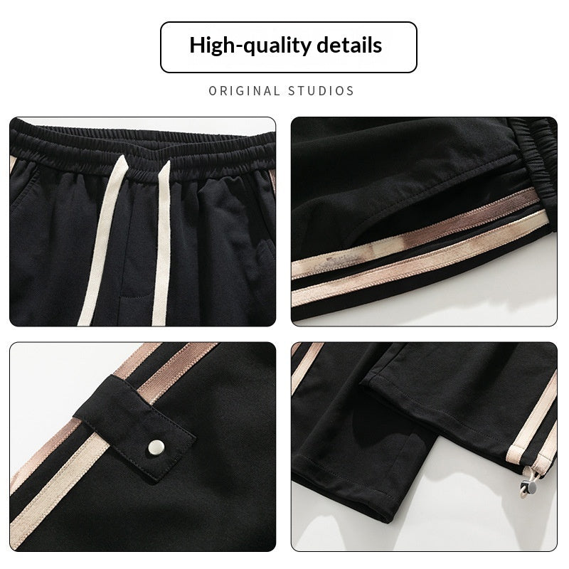 Sweatpants à trois rayures pour hommes Spring American High-Street Style Joggers