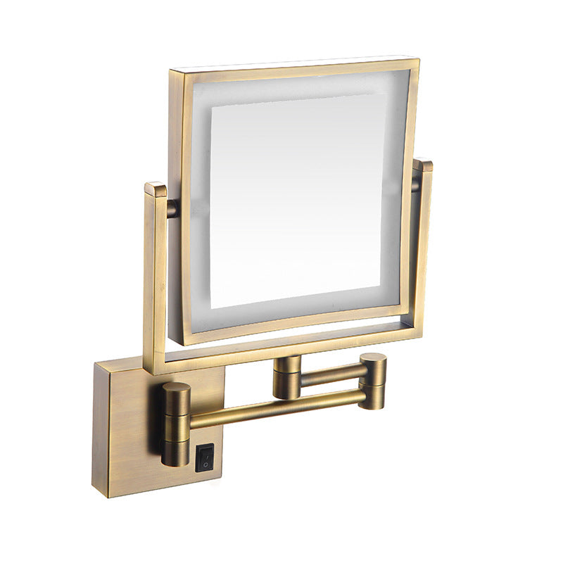 Miroir de maquillage LED double face à quatre faces avec lumières pliables extensibles Mir monoface