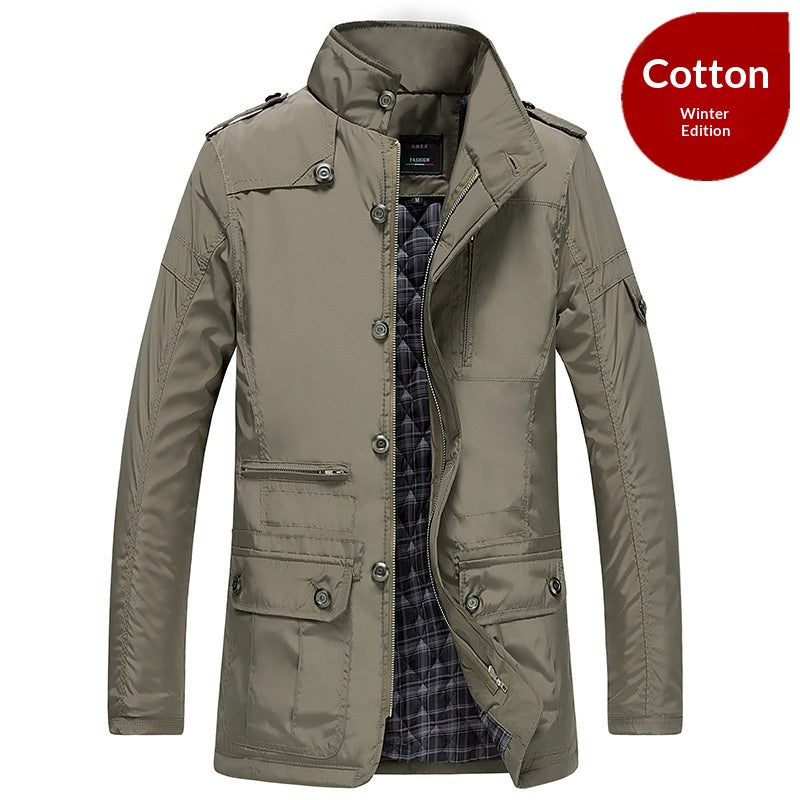 L'automne et l'hiver Veste mi-longue pour homme Casual Outsized Loose