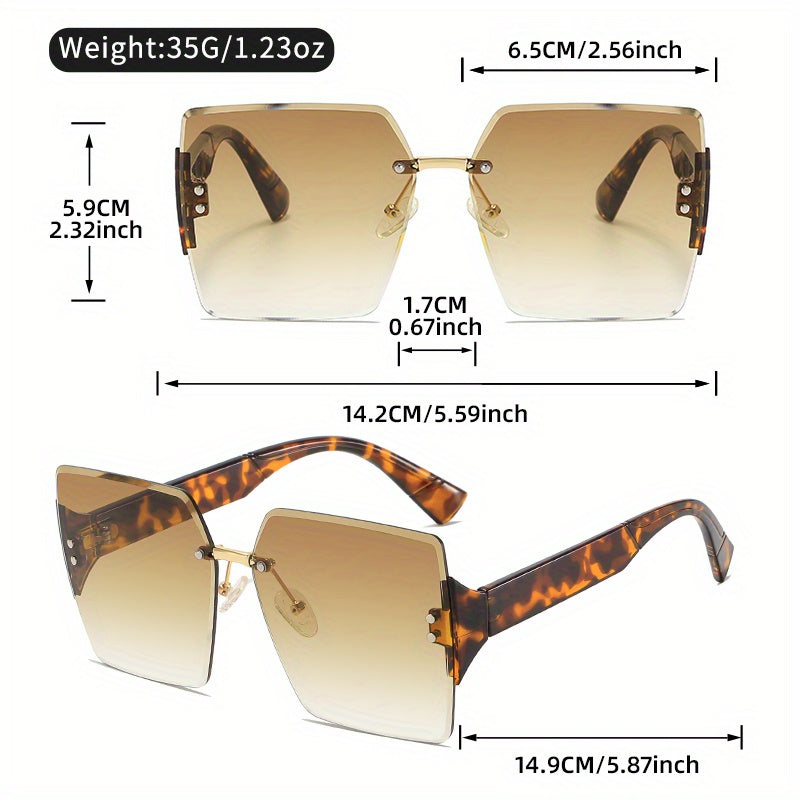 Lunettes de soleil carrées 2 paquets sans vis pour femmes