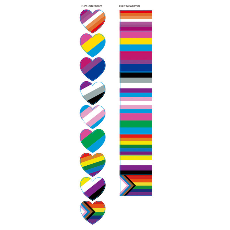 Carré arc-en-ciel motif Sticker de la Saint-Valentin