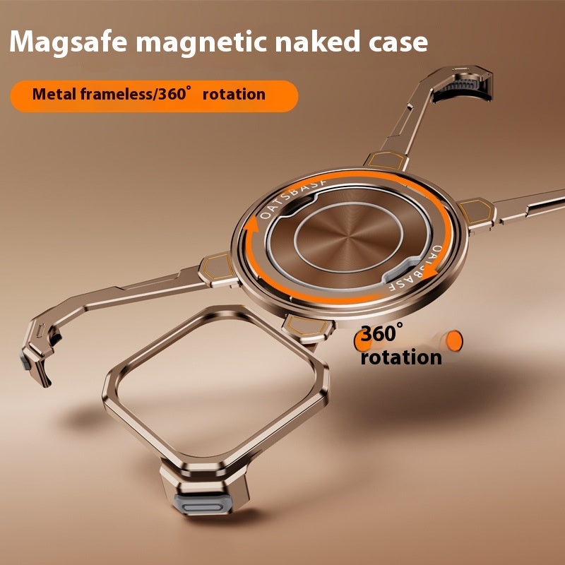 Magie Claw Shell boîtier de téléphone en métal Aspiration magnétique Rouleau de protection rotative