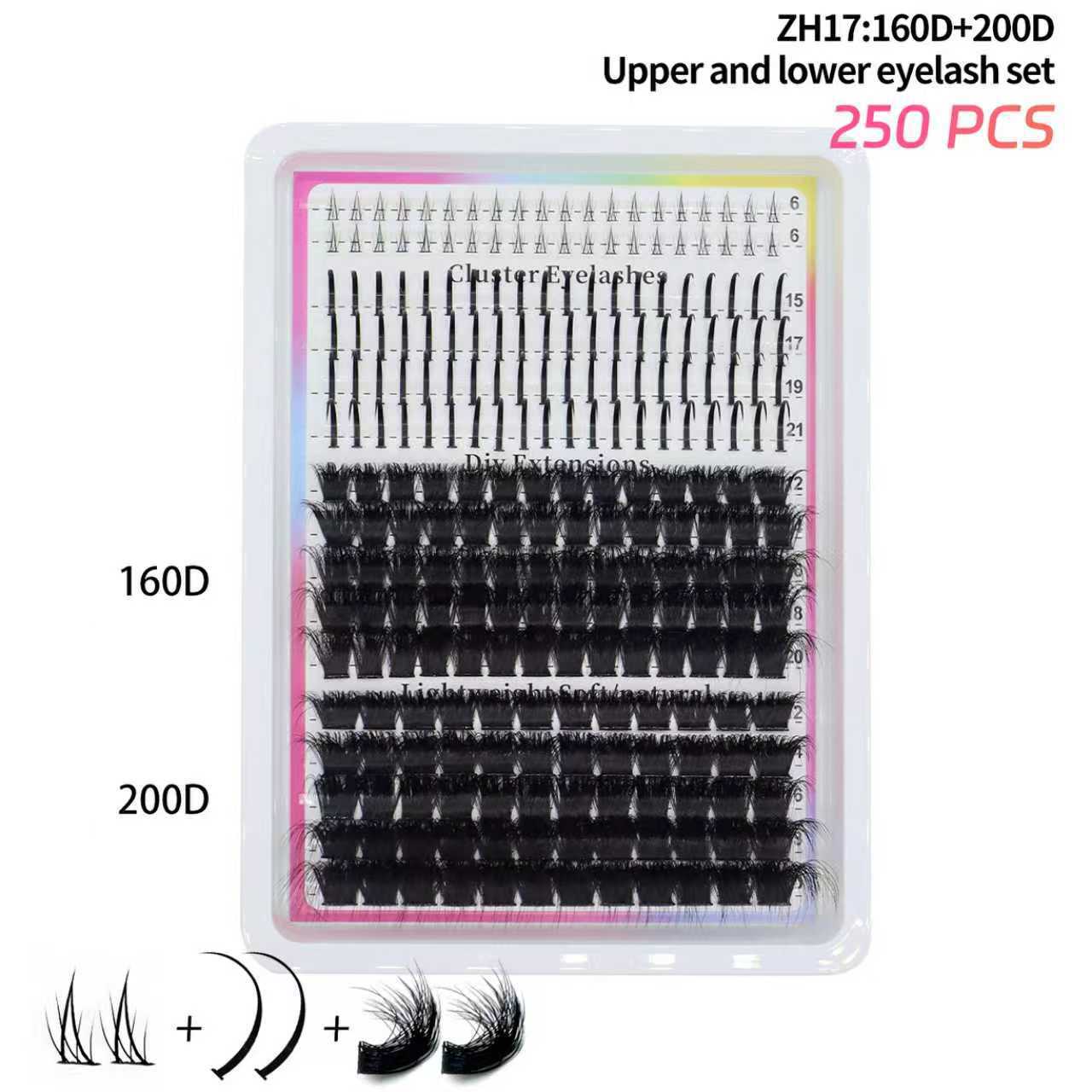 Faux cils segmentés de style féodal et mal emballés