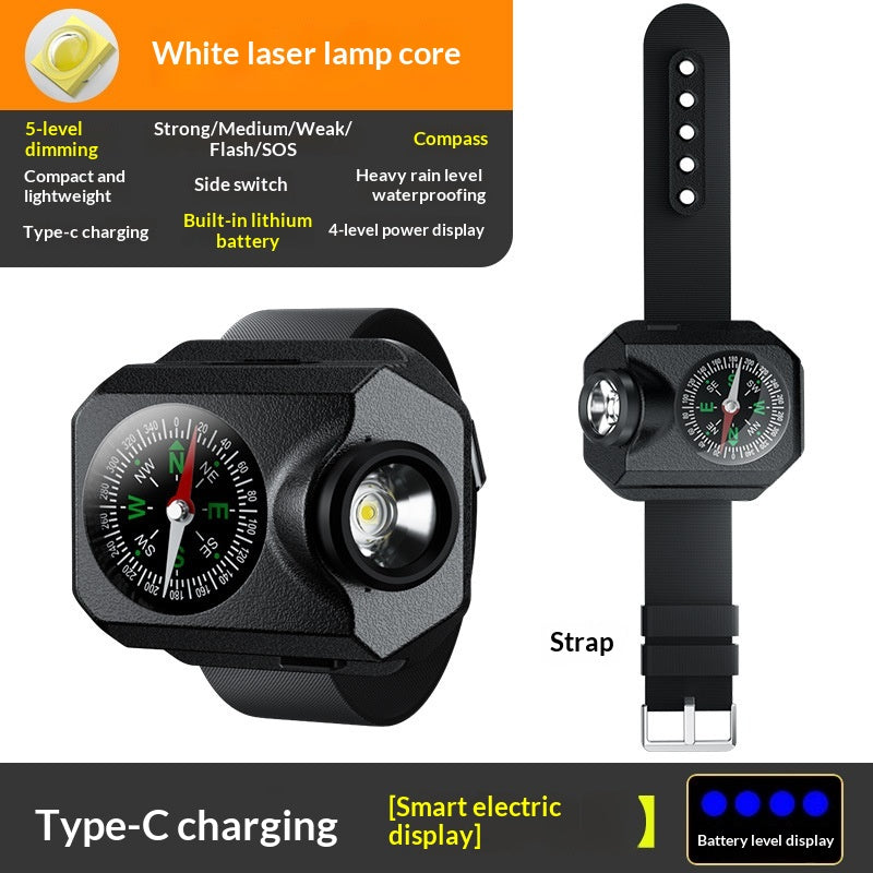 Montre LED Wristlight pour la nuit à vélo et la navigation avec un compas