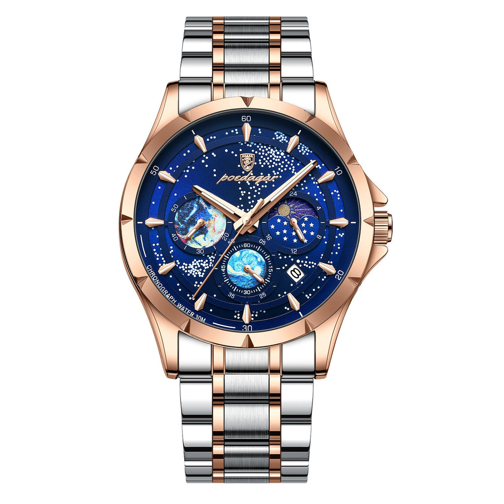 Montres à quartz multifonctions pour hommes lumineux