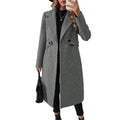 Manteau en laine de couleur unie pour femmes avec un motif Lapel et double-bras