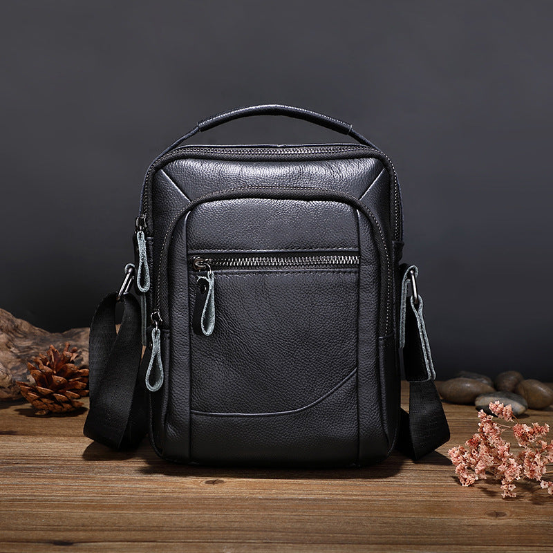 Une épaule véritable cuir entreprise multifonctions hommes en cuir doux Casual Messenger Ba