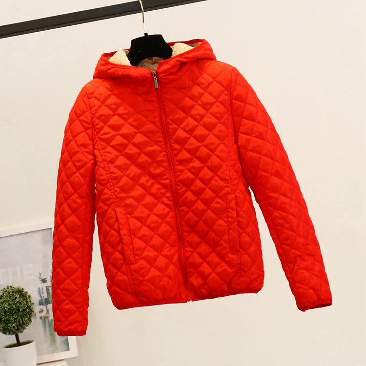 Cravate à capuche Épaisseur Lambswool Coton Coat Femmes Vêtements de dessus chauds