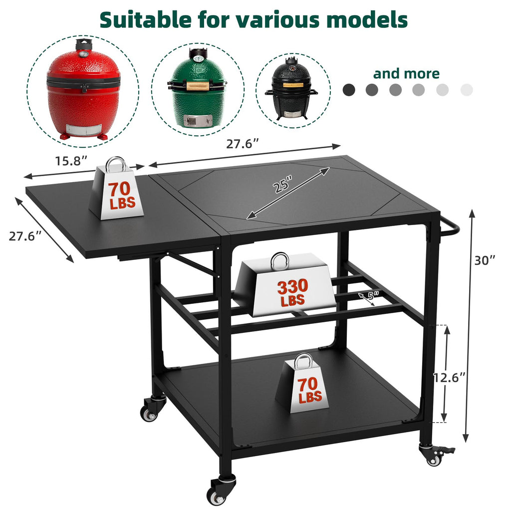Table de grill extérieur pour Big Green Egg Style BBQ