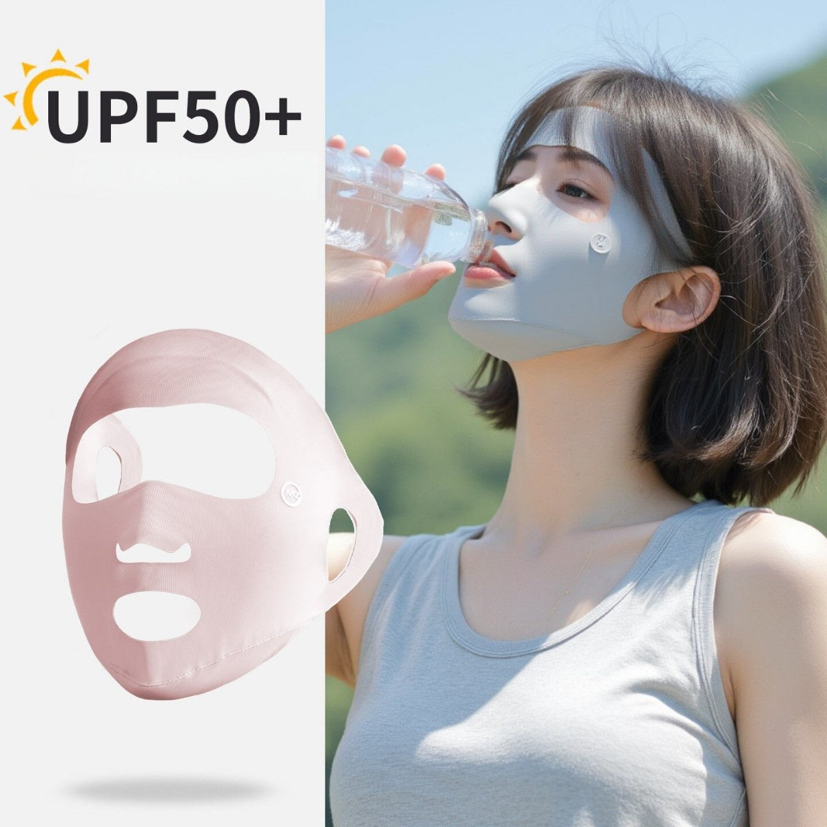 Running Ready Sun Masque de protection du visage Femmes Summer Ice Silk Masque