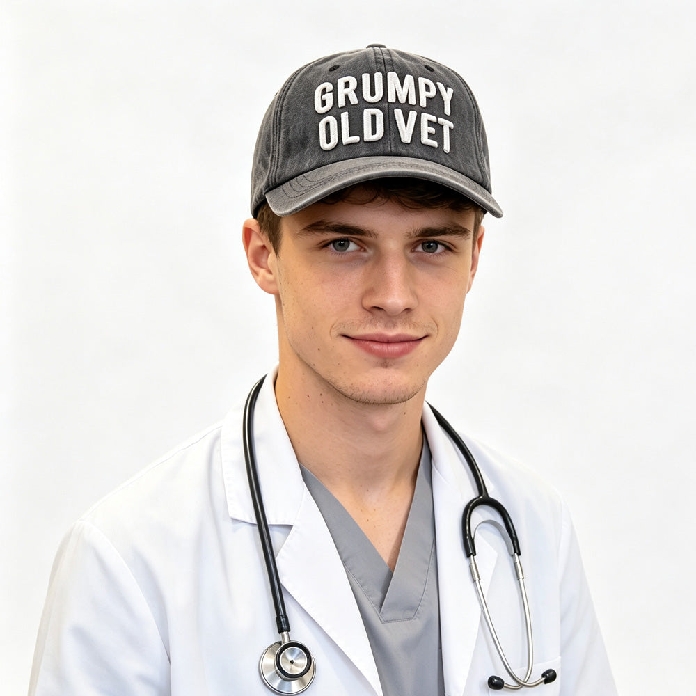 2pcs Grumpy Old Veteran Embroidered Baseball Cap