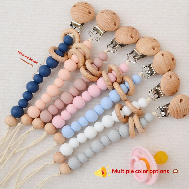 Baby Supplies Creative Baby Silicone Perles Dentition Chaine de sucette à mâcher Chaîne Anti-Lost Stra