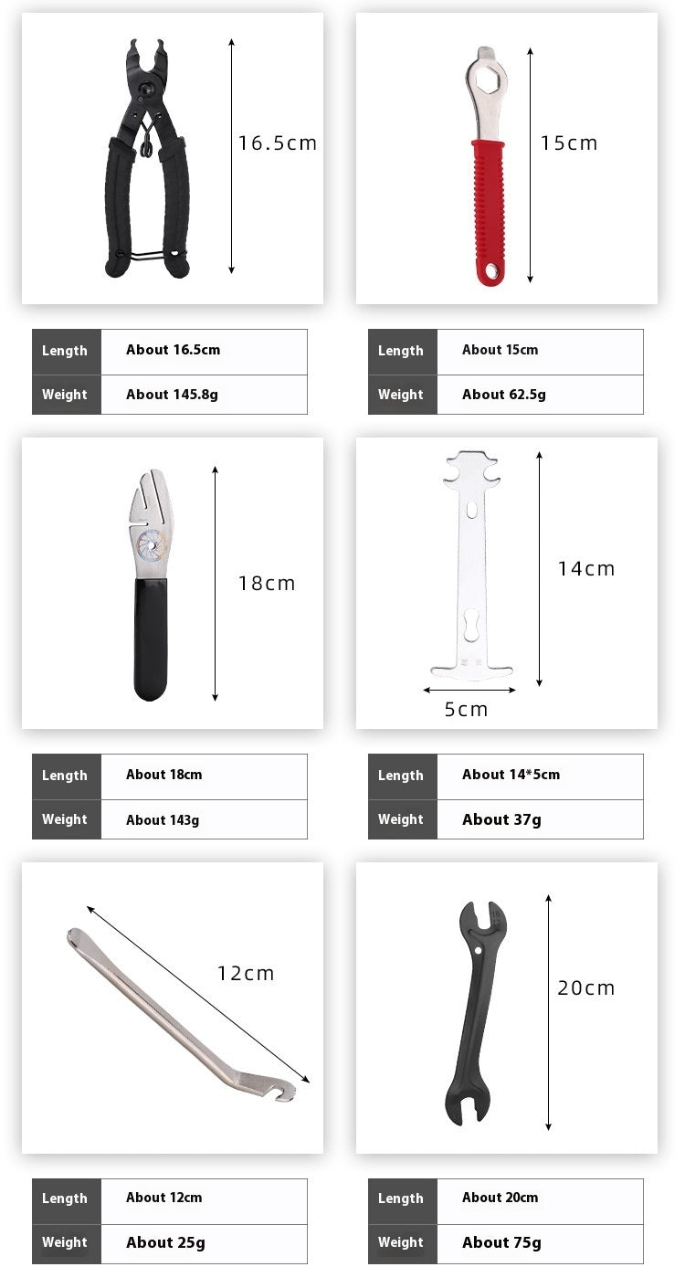 Outils de réparation de vélos Ensemble de réparation de chaînes de réparation de vélos de montagne