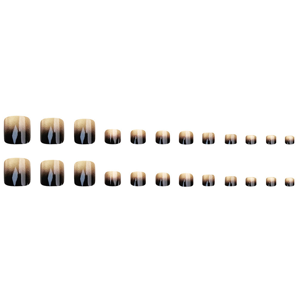 24 pièces d'orteils à oeil de chat doré en forme de carré