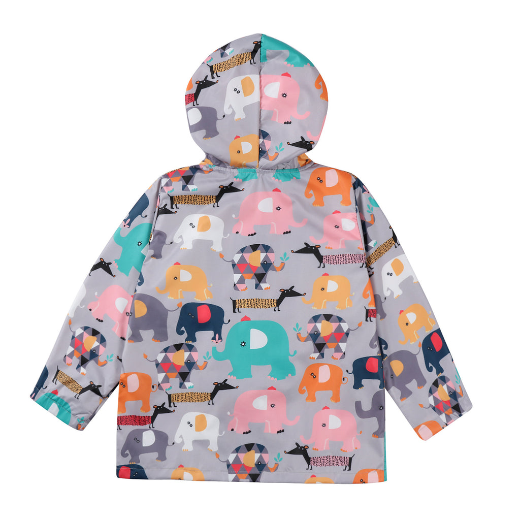 Veste d'extérieur imprimée à capuche pour enfants