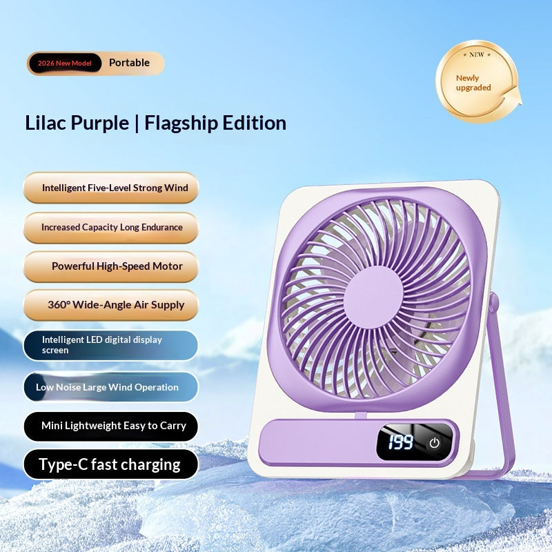 Digital display Mini USB charged paper fan
