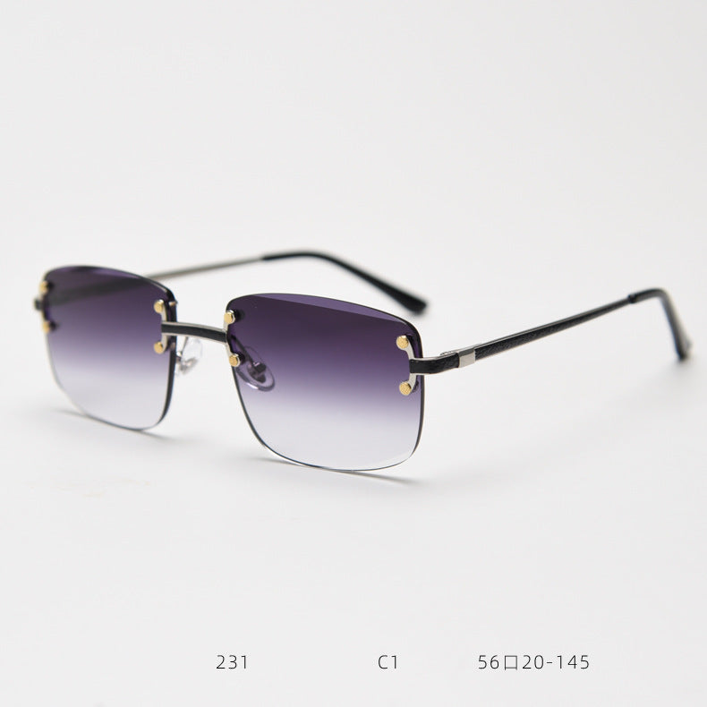 Lunettes de soleil carrées sans cadre