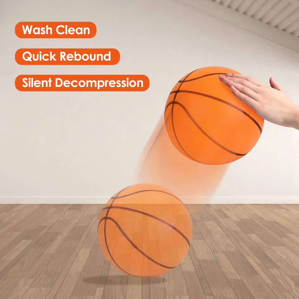 Basketball silencieux Mousse Bouncing Basketball silencieux Sans revêtement Haute Densité Mousse Ball Intérieur L