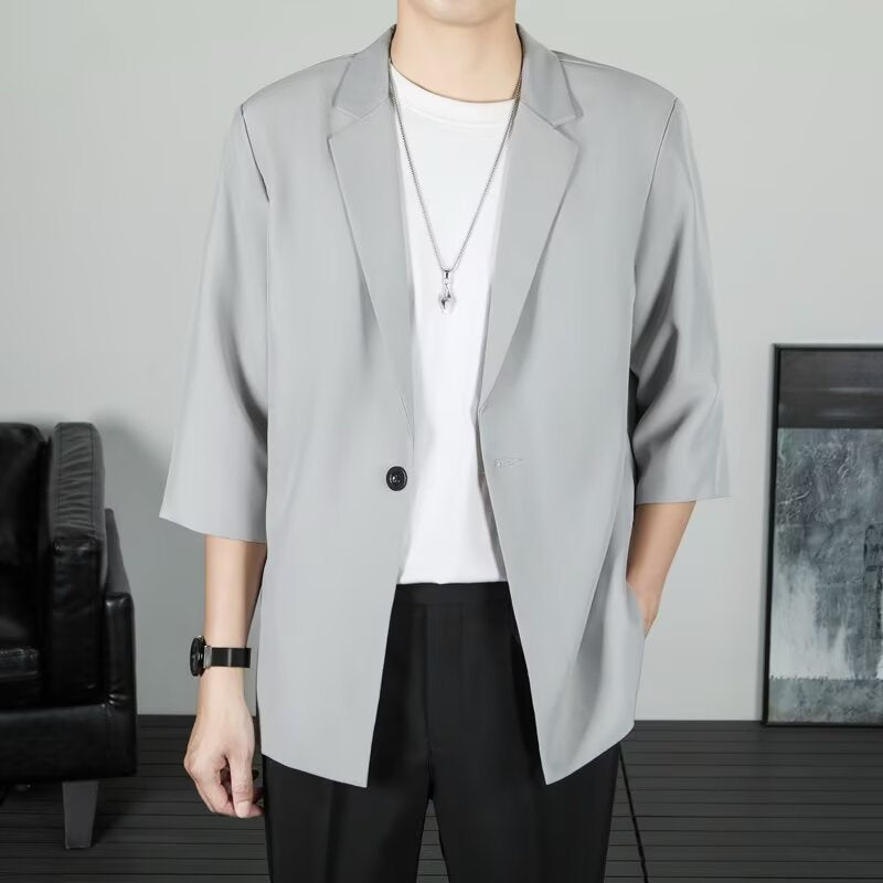 Cinq quarts de manche Petite Blazer Hong Kong Style Trendy Marque Single Breasted Coat