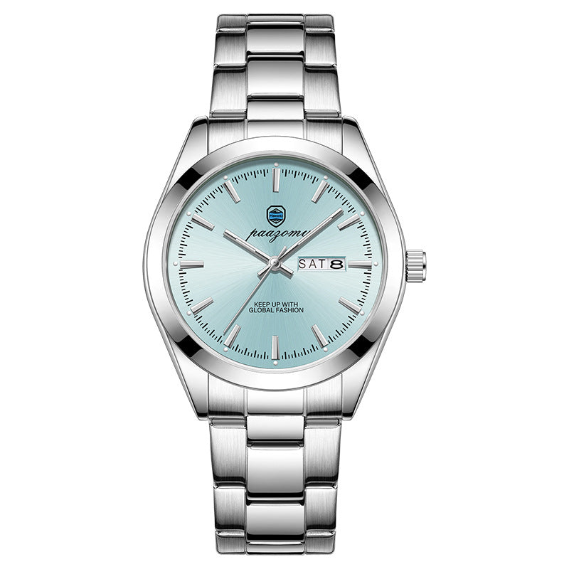 Men's Luminous Quartz Double Calendar Watch